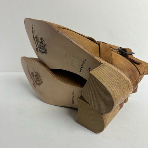 Free People Womens Back Loop Ankle Boot Washed Tan Size EU38.5 M US8.5 - Picture 5 of 6